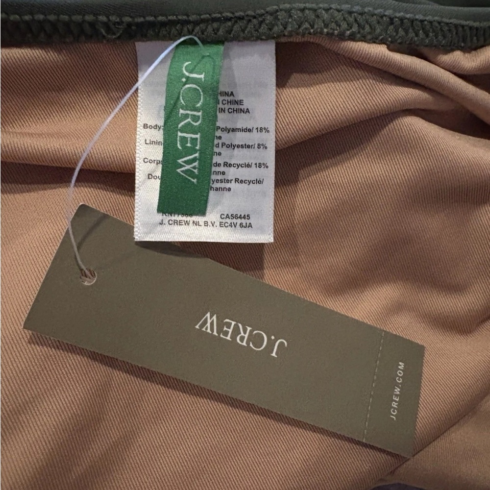 NWT J. Crew Green High Support Cross Back One Piece Swimsuit Womens Size 14 - Picture 5 of 8